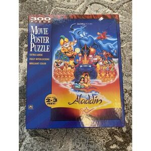 Walt Disney Aladdin Movie Poster Puzzle 300 Pieces 24"x36" Vtg Complete